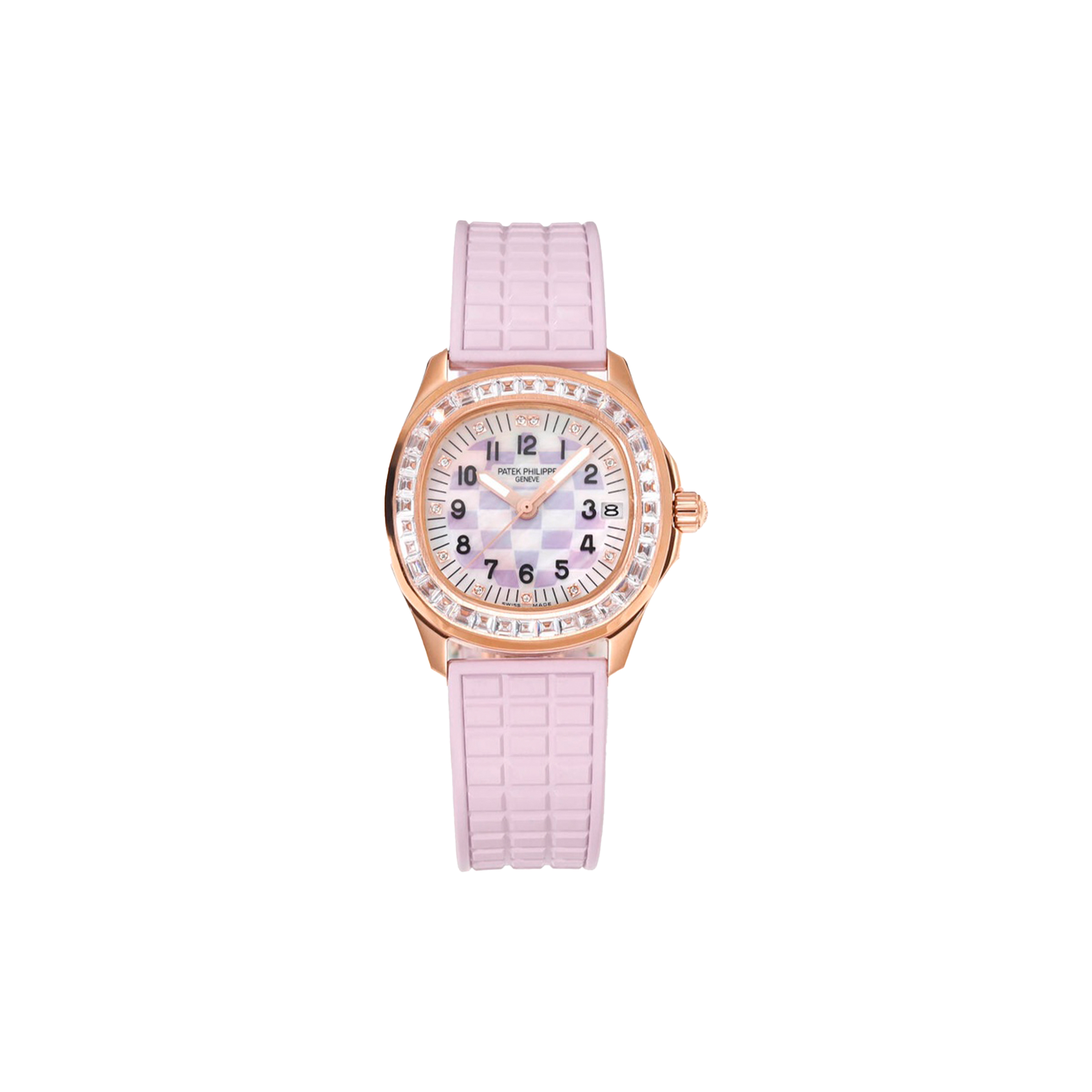 PATEK PHILIPPE AQUANAUT LUCE 'HAUTE JOAILLERIE' ROSE GOLD DIAMOND DIAL WATCH 5072R-001